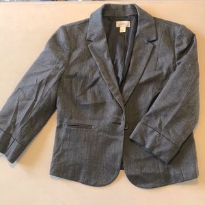 LOFT blazer gray herringbone size 10